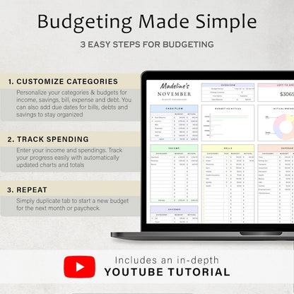 All-In-One Google Sheets Budget Planner + Smart Dashboard  Monthly, Weekly & Paycheck Budgeting — Savings, Bills, Expenses & Debt Tracking