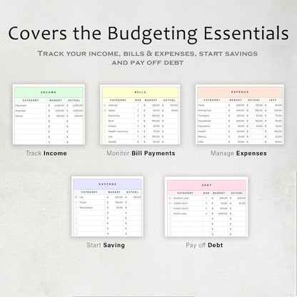 All-In-One Google Sheets Budget Planner + Smart Dashboard  Monthly, Weekly & Paycheck Budgeting — Savings, Bills, Expenses & Debt Tracking