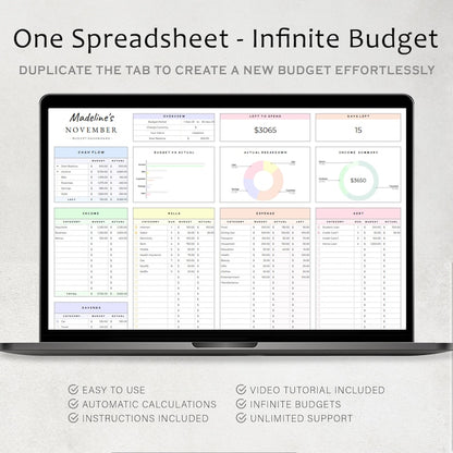 All-In-One Google Sheets Budget Planner + Smart Dashboard  Monthly, Weekly & Paycheck Budgeting — Savings, Bills, Expenses & Debt Tracking