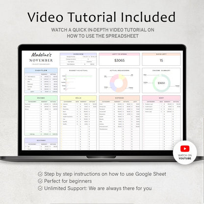 All-In-One Google Sheets Budget Planner + Smart Dashboard  Monthly, Weekly & Paycheck Budgeting — Savings, Bills, Expenses & Debt Tracking